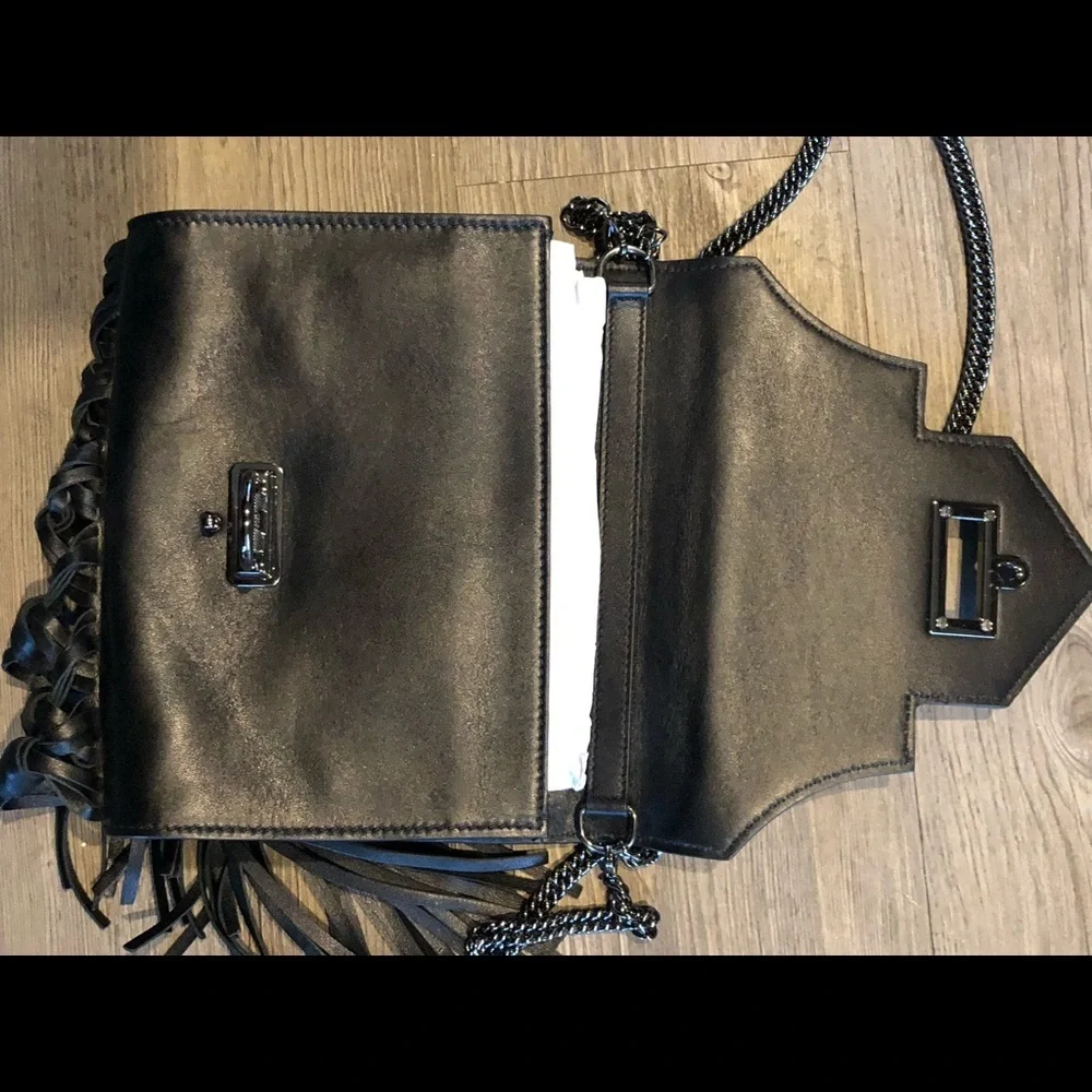 Reece Hudson leather‎ siren crossbody w/ chain NWT